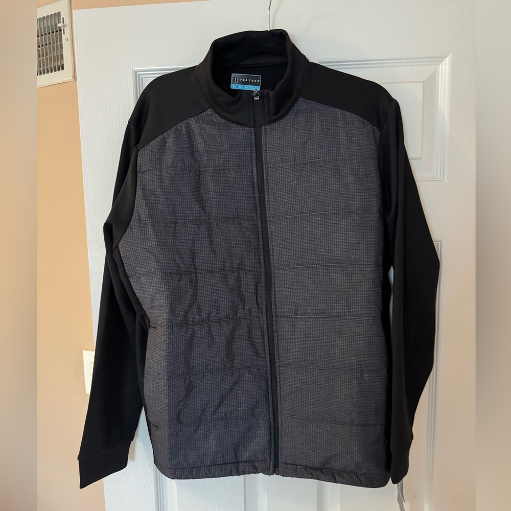 NWT PGA Tour Black and Gray Zip-up Jacket
